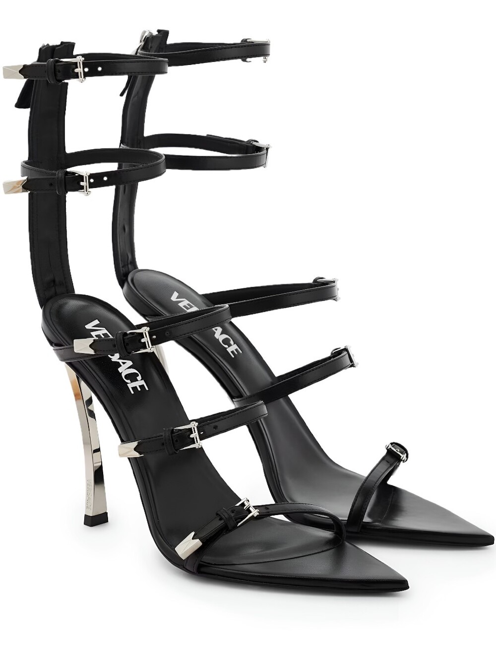 Versace Pin Point Heels in Black  Size 38.5 NIB